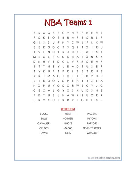 NBA | My Printable Puzzles