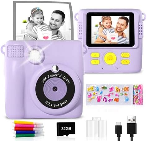 Amazon.com : GKTZ Instant Print Camera for Kids - 1080P HD Instant ...