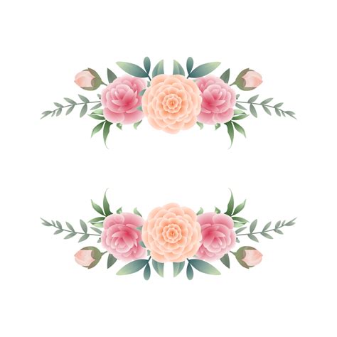 Pink Rose Border Plant Leaf Vector Wedding, Pink Rose, Border Plant ...