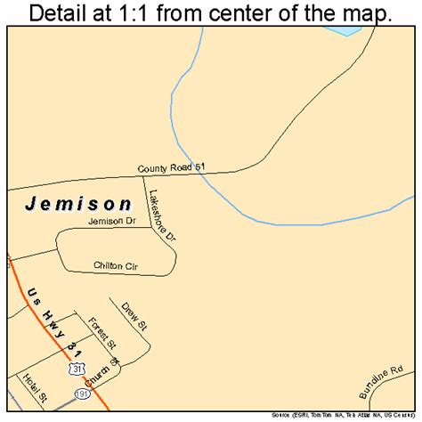 Jemison Alabama Street Map 0138608