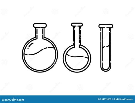 Chemical Tube Illustration in Dotted Line Style Stock Vector ...