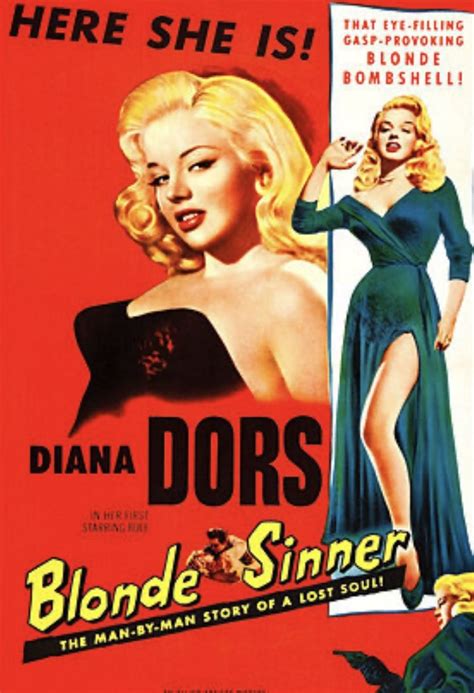 BLONDE SINNER Diana Dors | Diana dors, Movie posters vintage, Film noir