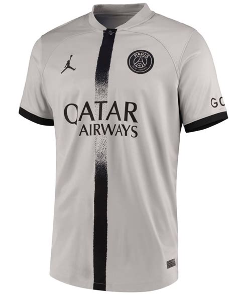 Grey PSG Away Jersey 2022-2023 | Nike Paris SG Jordan Alternate Shirt ...