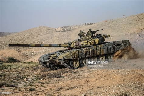 Syrian government army tank near the town of Palmyra. Syrian...