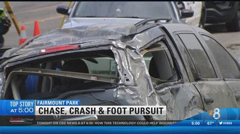 Six hurt when police chase ends in crash | cbs8.com