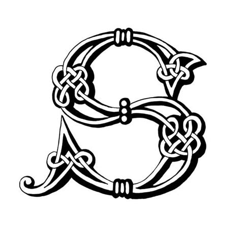 Hand drawn Celtic alphabet letter S | Celtic alphabet, Lettering ...