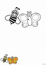 Bee And Butterfly Coloring Page In PDF  Download Templatenet sketch template