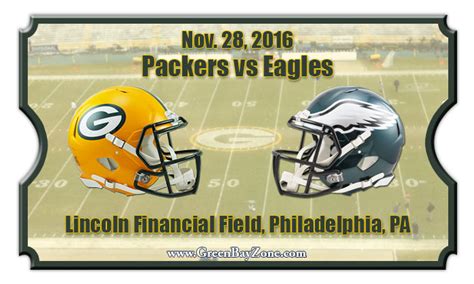 Green Bay Packers vs Philadelphia Eagles Football Tickets | Nov. 28, 2016