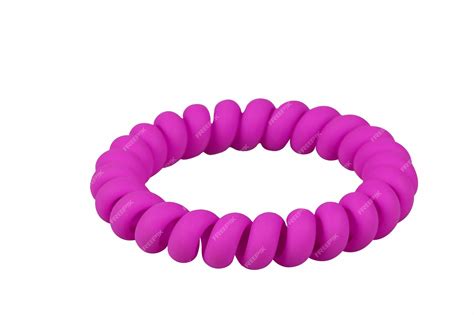 Premium Photo | Purple spiral rubber bands for hair on a white background