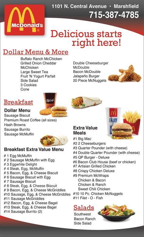 McDonald's | Fast Food | Menu | Restaurant Marshfield WI | Fast food menu, Mcdonalds fast food ...