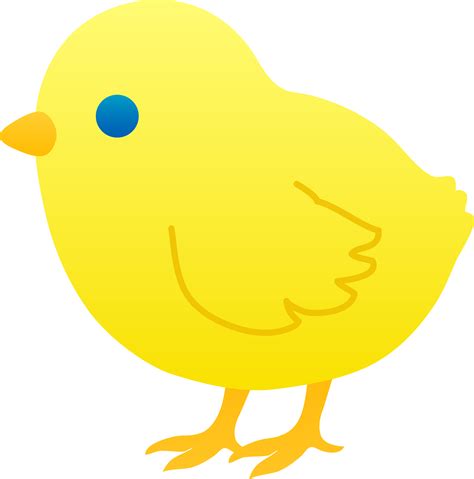 Cute Yellow Baby Chick - Free Clip Art