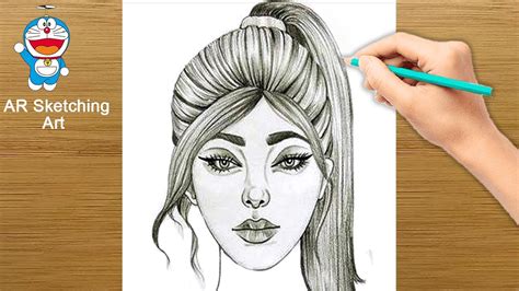 How to draw a girl with ponytail hairstyle Pencil sketch Art video ...