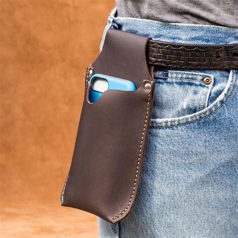 Large Leather Cell Phone Holster for Your Belt Handmade From - Etsy | Leather holster, Leather ...