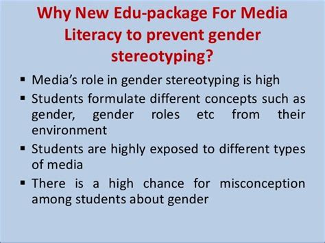 media literacy for students to prevent gender stereotyping