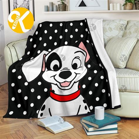 Disney Dalmatian Puppy In Black And White Dot Christmas Throw Blanket - Kaiteez