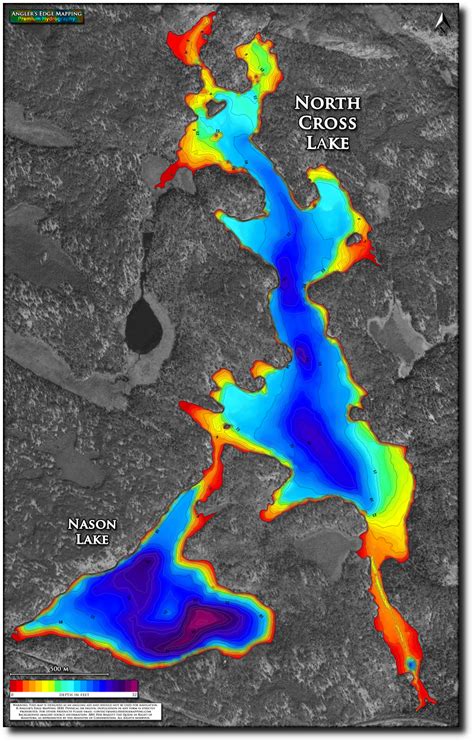 North Cross Lake print map | Angler's Edge Mapping