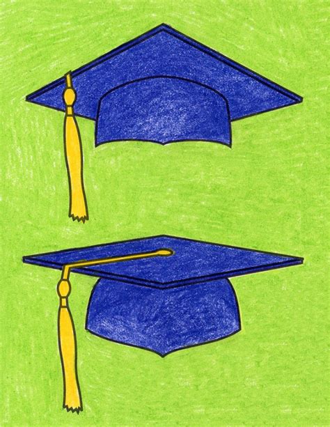 Easy How to Draw a Graduation Cap Tutorial · Art Projects for Kids