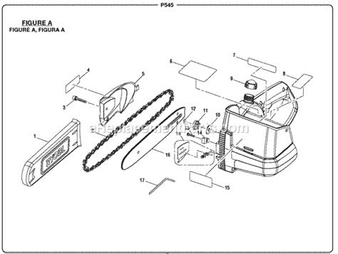 Ryobi P545 Parts List and Diagram : eReplacementParts.com