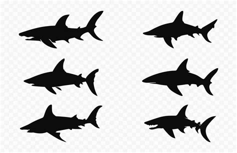 Hammerhead shark black silhouette set, Hammerhead Sharks silhouettes Vector 35992575 Vector Art ...