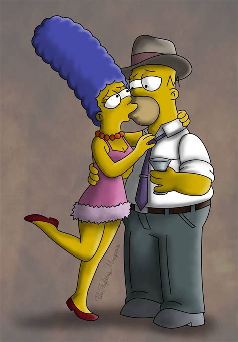 Kiss Kiss by TheFightingMongooses | Simpsons art, Simpsons artist, Homer and marge