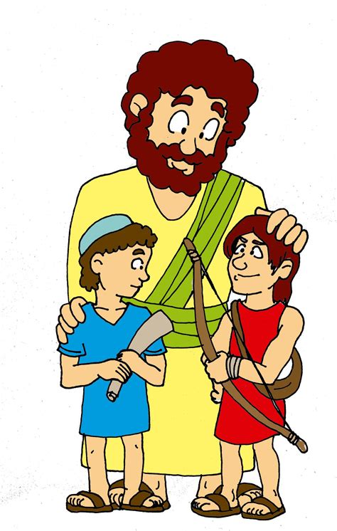 Isaac con sus hijos: Jacob y Esaú | Biblia imagen, Historia de la biblia, Biblia