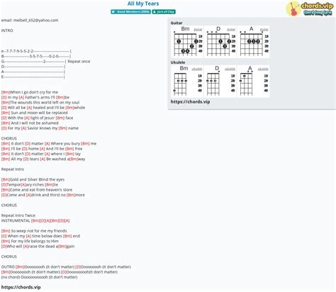 Chord: All My Tears - tab, song lyric, sheet, guitar, ukulele | chords.vip