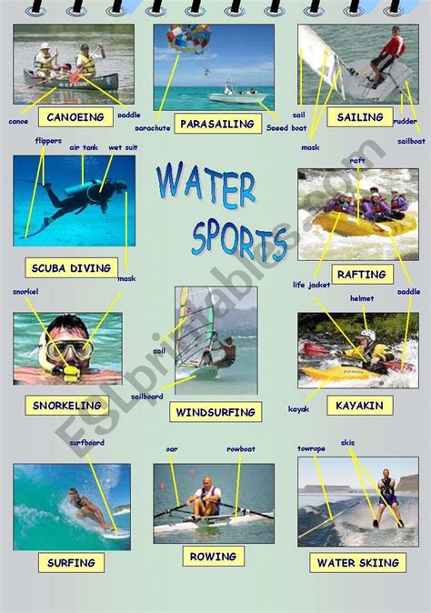 water sports - ESL worksheet by lokyuen