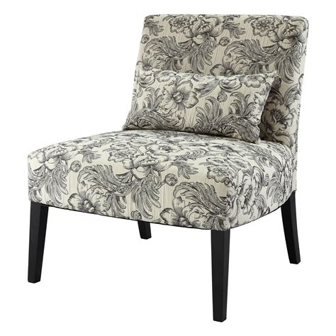 Powell Lila Armless Chair with Black and White Floral | www.hayneedle ...