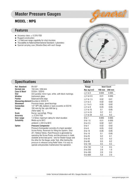 Pressure Gauge Specification | PDF | Nature