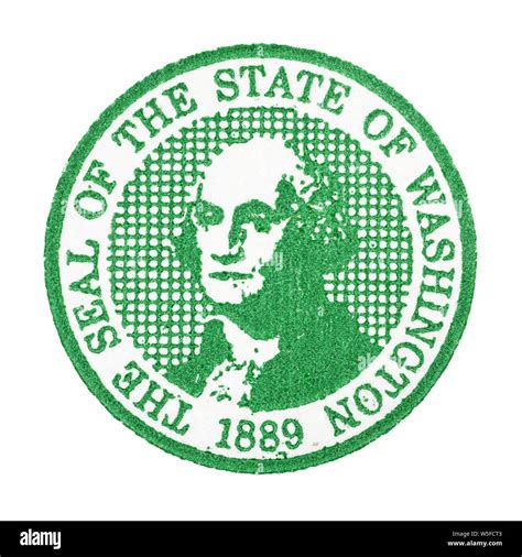 Macro photo of Seal of Washington state from letter envelope Stock Photo - Alamy