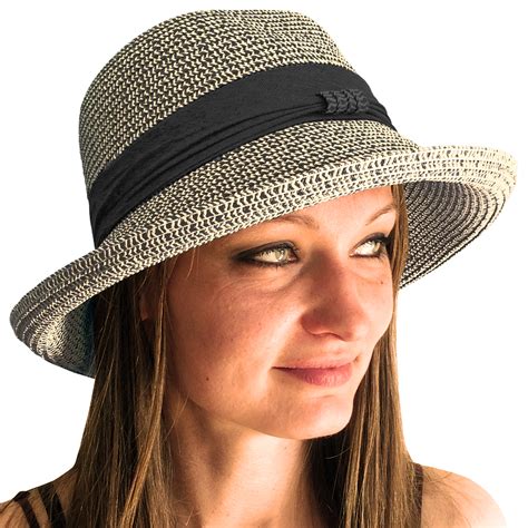 SUMMER SUN STRAW HAT ADJUSTABLE TRAVEL FOLDABLE BRIM TRILBY BOWLER | eBay