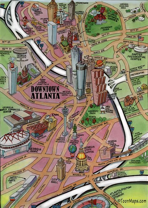 Downtown Atlanta Georgia Map - Cyndie Consolata