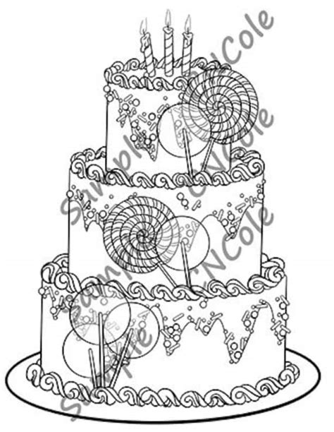 Birthday Cake Coloring Page