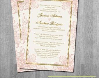 Pink and gold wedding invitations | Etsy