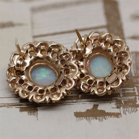 Circa 1930s - 1950s 14K Opal Earrings – Pippin Vintage Jewelry