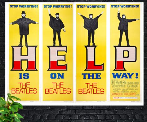 The Beatles Help Movie Poster 1965 John Lennon Paul McCartney | Etsy