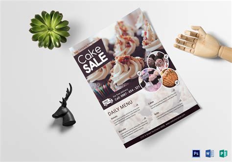 Cake Sale Flyer Design Template in PSD, Word, Publisher