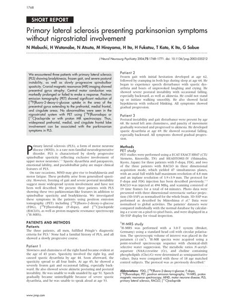 (PDF) Primary lateral sclerosis presenting parkinsonian symptoms ...