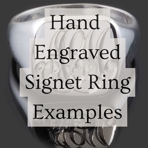 Hand Engraved Initials Signet Ring Examples