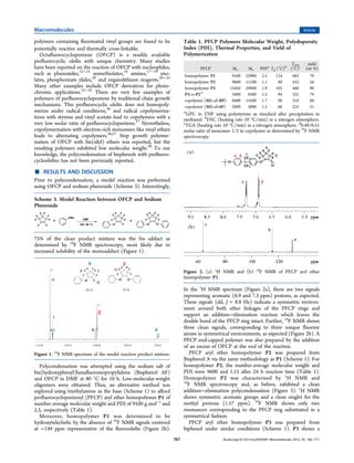 Perfluorocyclopentenyl (PFCP) Aryl Ether Polymers via Polycondensation of Octafluorocyclopentene ...