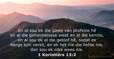 1 Korintiërs 13:2 - Bybelvers - DailyVerses.net