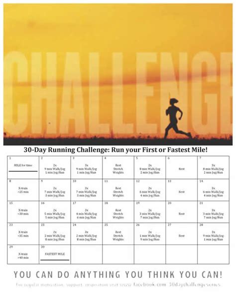 30-Day Running Challenge: Run Your First or Fastest Mile