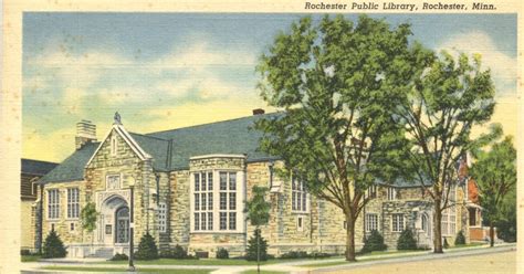 Library Postcards: 1938 Public Library, Rochester, Minnesota