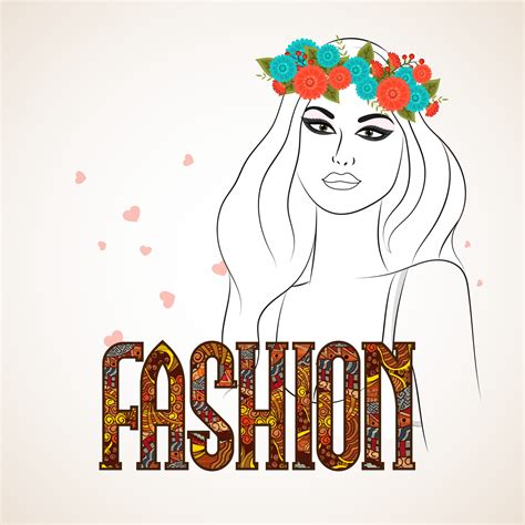 Fashion Text with beautiful young girl. 24882318 Vector Art at Vecteezy