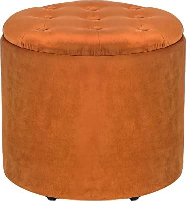 Amazon.com: Homebeez Round Velvet Storage Ottoman, Button Tufted Footrest Stool Coffee Table for ...