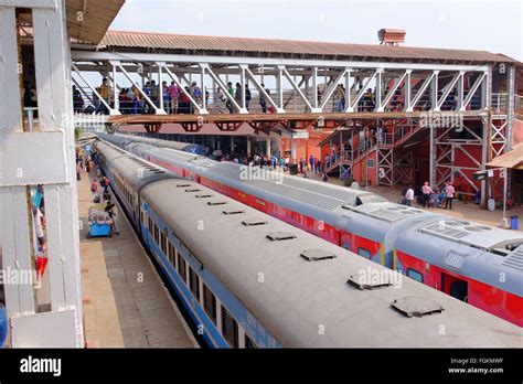 Margao railway station in Goa, India Stock Photo - Alamy