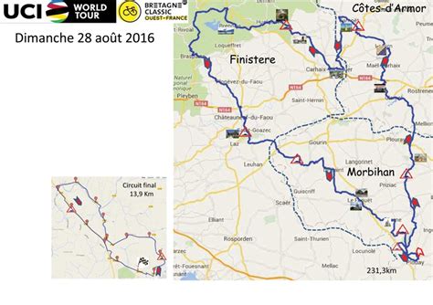 Bretagne Classic Ouest-France de Plouay - Cyclisme. Le parcours de la Bretagne Classic Ouest ...