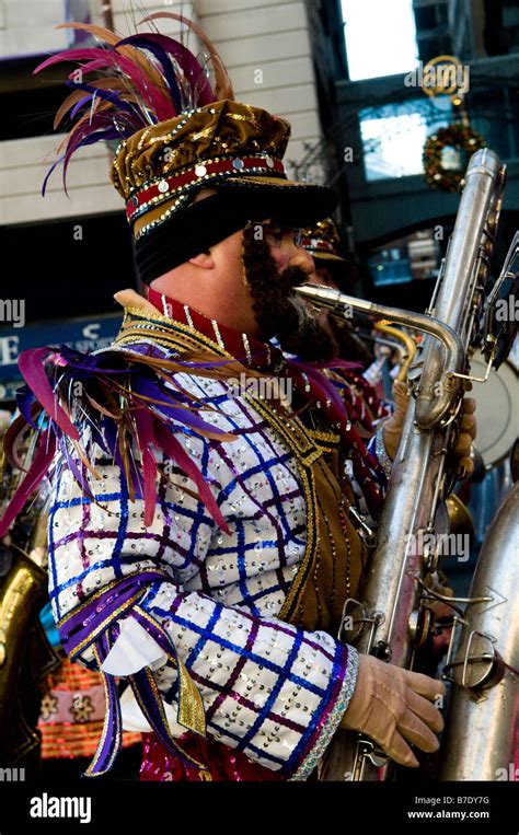 Colourful costumes at the Mummers parade in Philadelphia on New year's ...