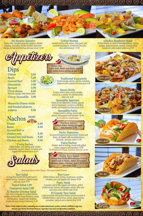 El Rancho Grande Mexican Restaurant menu in Washington Township, Ohio, USA