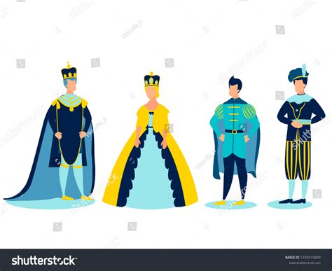 Royal Family Minimalist Style Cartoon Flat Stock Vector (Royalty Free ...